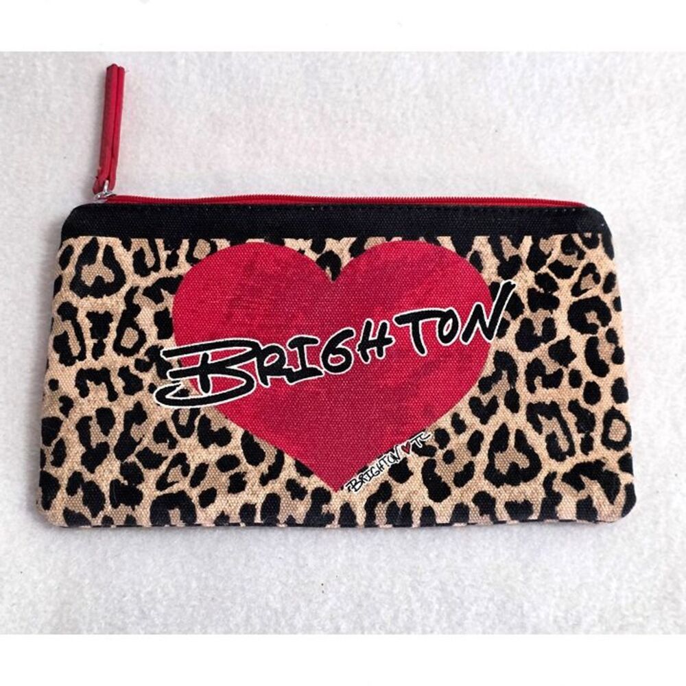 Brighton Canvas Leopard Print Heart 2020 Cosmetic Makeup Bag